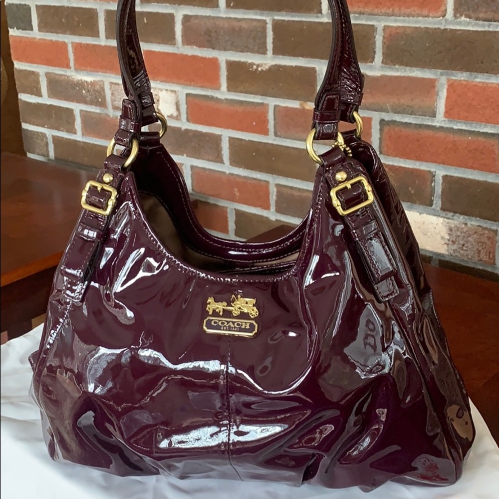 Coach Maggie Madison Patent Leather Shoulder Bag